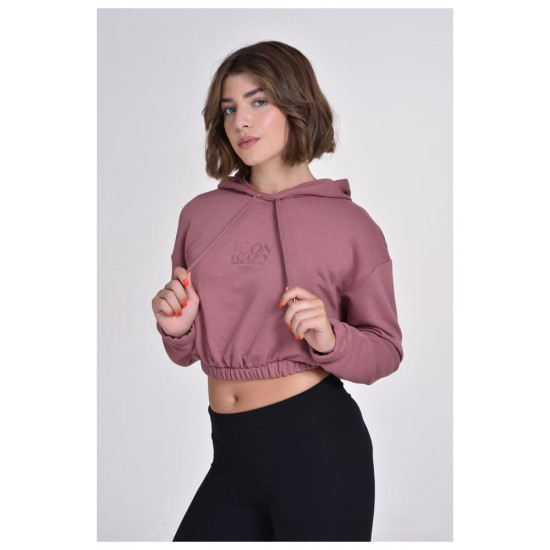 Target Γυναικείο φούτερ Loose Croped Hoodie French Terry "Icon"